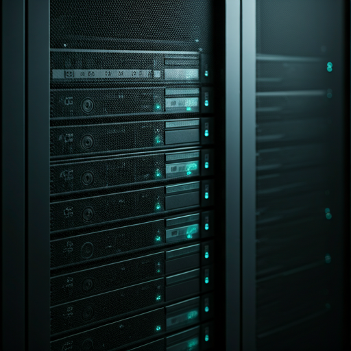 High-performance server rack in a modern dark data center